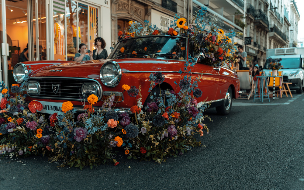 Voiture en fleurs, Paris